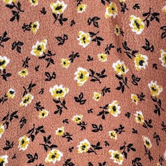 New Look Ditsy Floral Mini Dress Peach ASO Sweet Magnolias Sz 8 - Picture 9 of 15